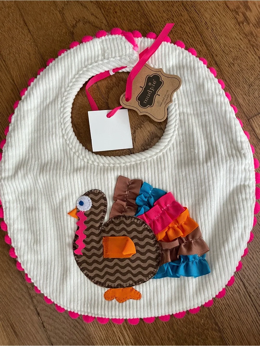 Mudpie Thanksgiving gift bib girls turkey